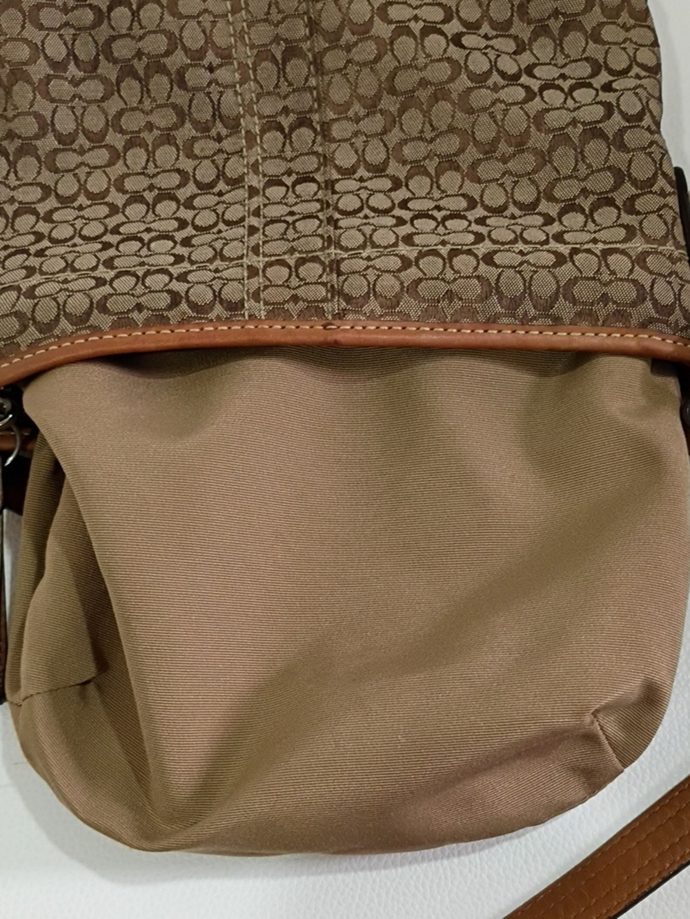 Coach Vintage Brown Signature Canvas Crossbody with Leather Trim Y2K - Picture 8 of 11